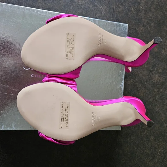 NWT J. Crew Collection Rylie ruched-strap heels in pink satin - Picture 16 of 17